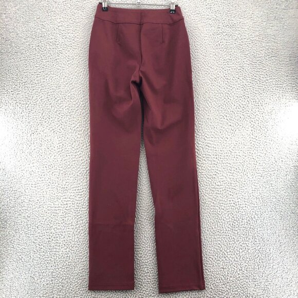 MarlaWynne Pants Women 2 Red Ponte Stretch Slim Leg Pull On Everyday Casual NWT - Picture 3 of 13